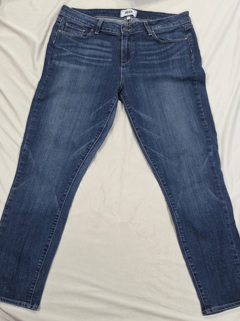 Paige Women's Dark Blue Stretch Denim Jeans